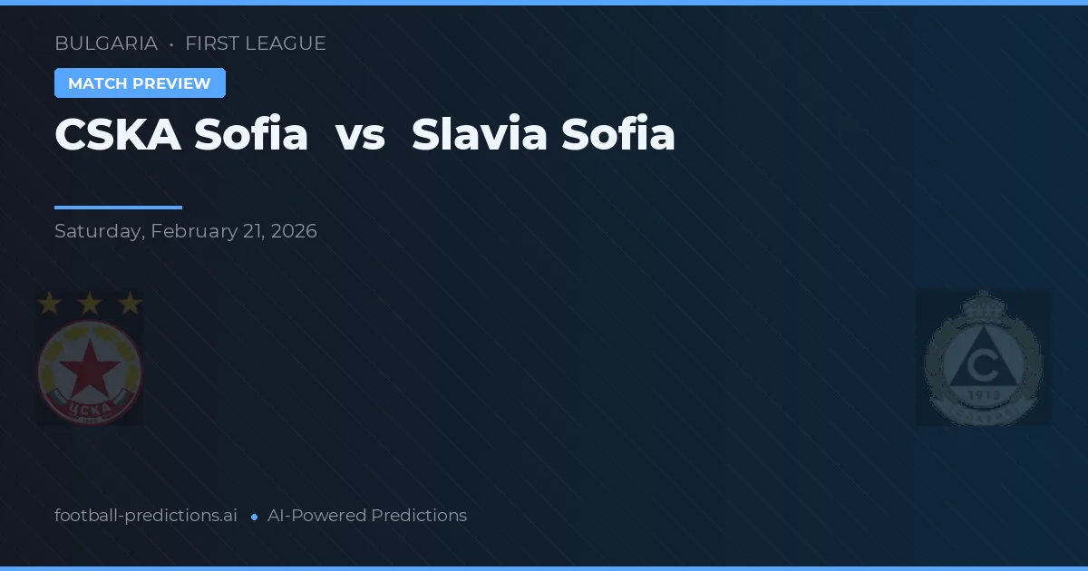CSKA Sofia vs Slavia Sofia — pronostic și avancronică meci