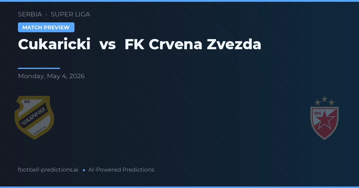 Cukaricki vs FK Crvena Zvezda — pronostic și avancronică meci
