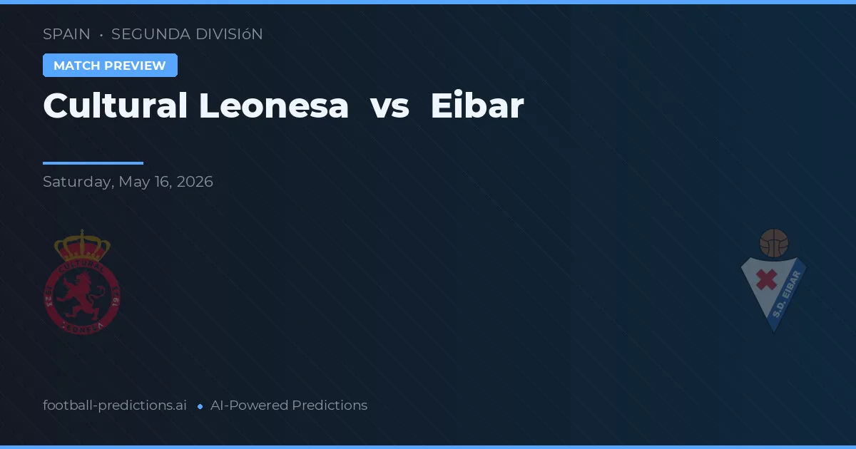 Cultural Leonesa vs Eibar — pronostic și avancronică meci