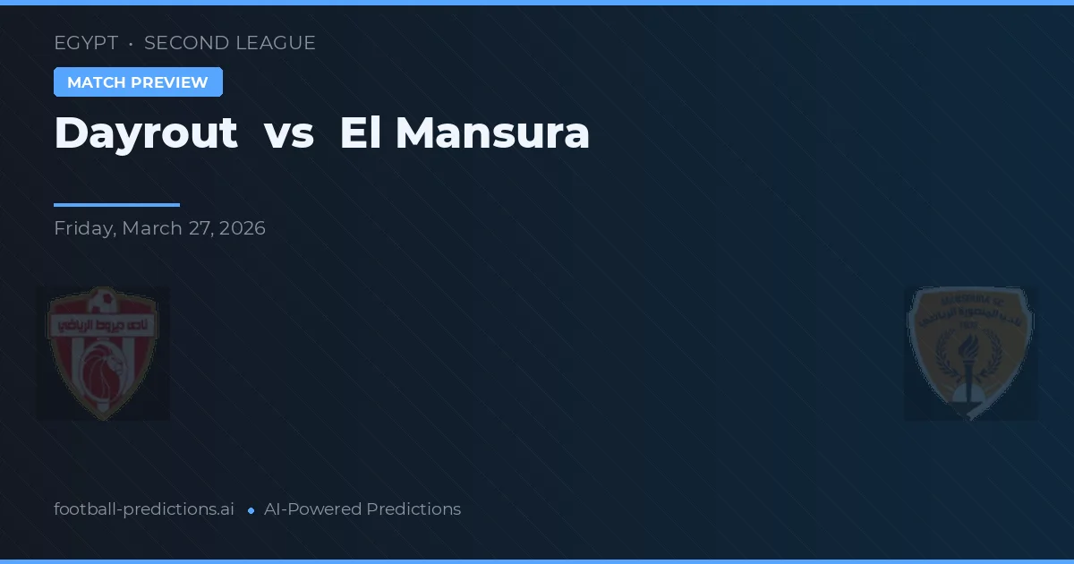 Dayrout vs El Mansura — pronostic și avancronică meci