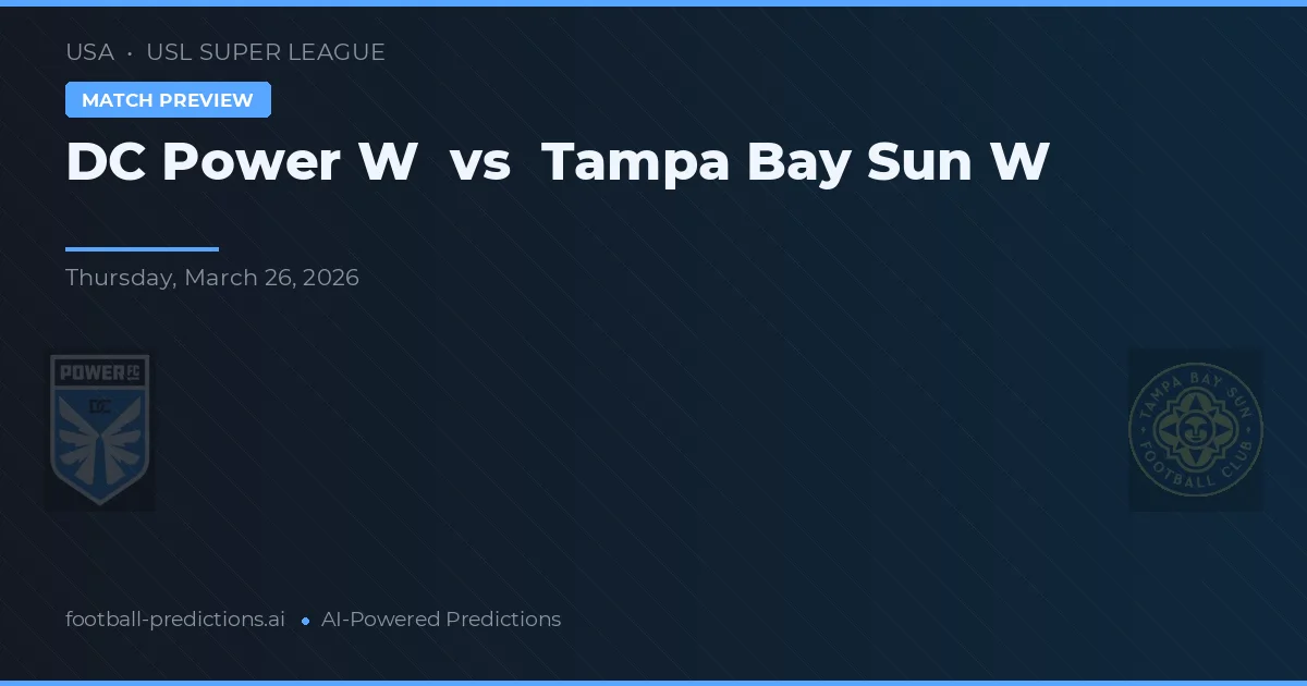 DC Power W vs Tampa Bay Sun W — pronostic și avancronică meci