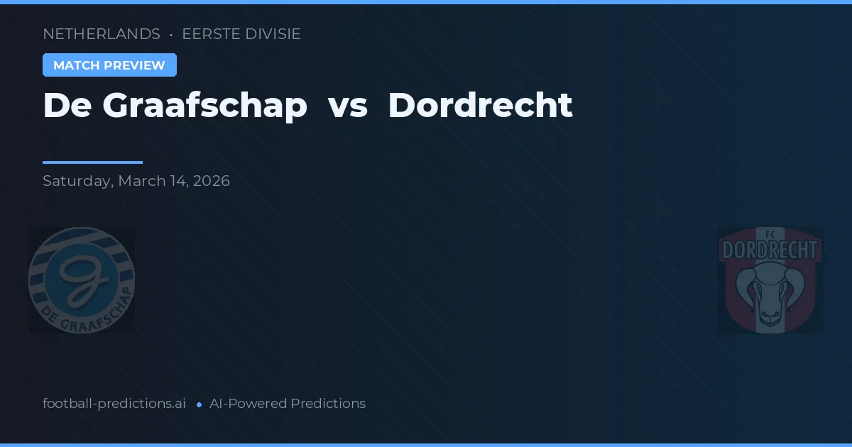 De Graafschap vs Dordrecht — pronostic și avancronică meci