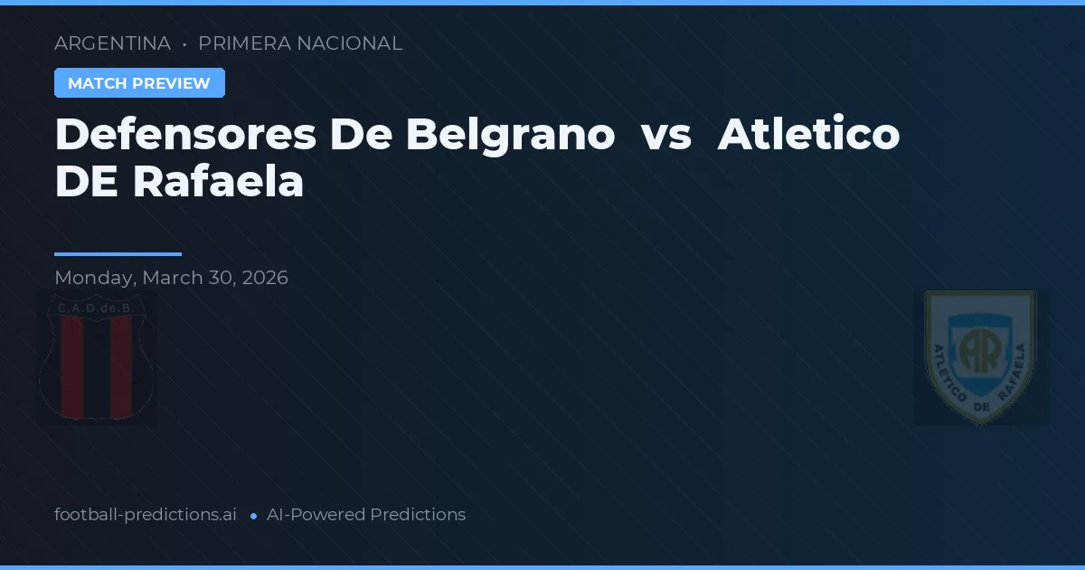 Defensores de Belgrano vs Atlético de Rafaela — pronostic și avancronică meci