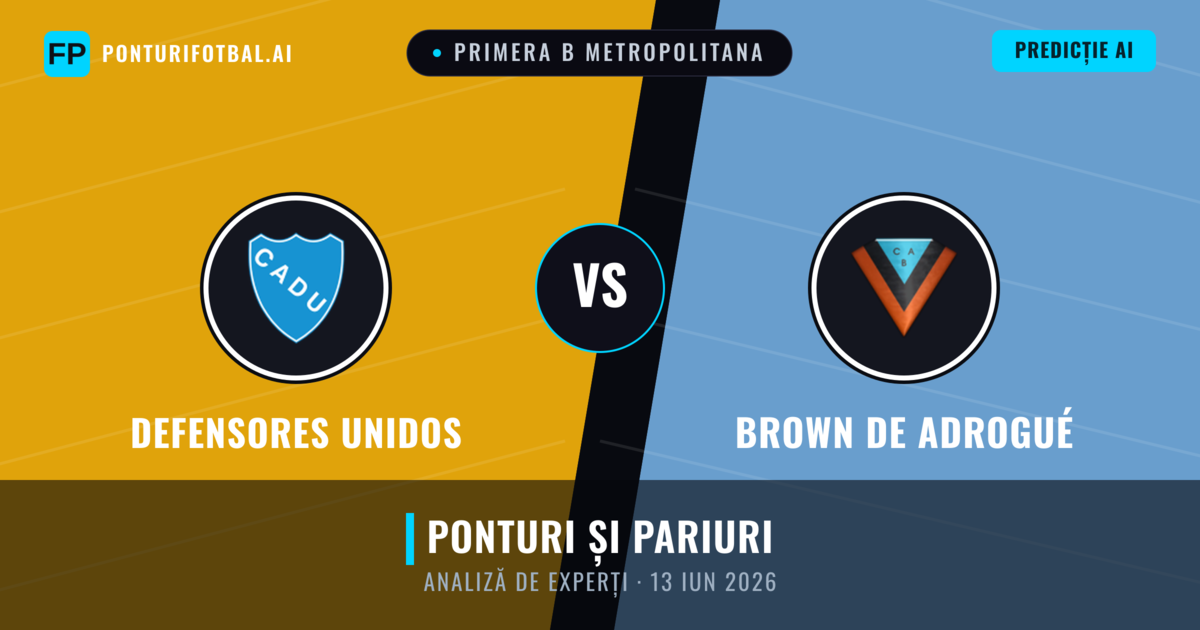 Defensores Unidos vs Brown de Adrogué — pronostic și avancronică meci