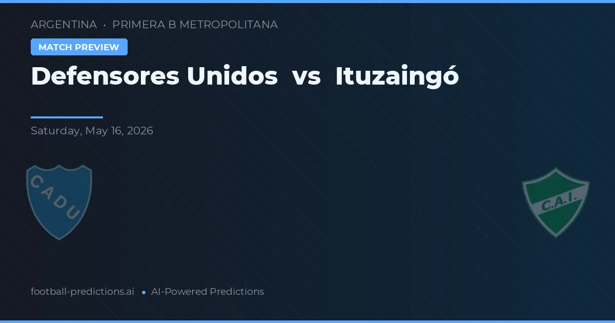 Defensores Unidos vs Ituzaingó — pronostic și avancronică meci