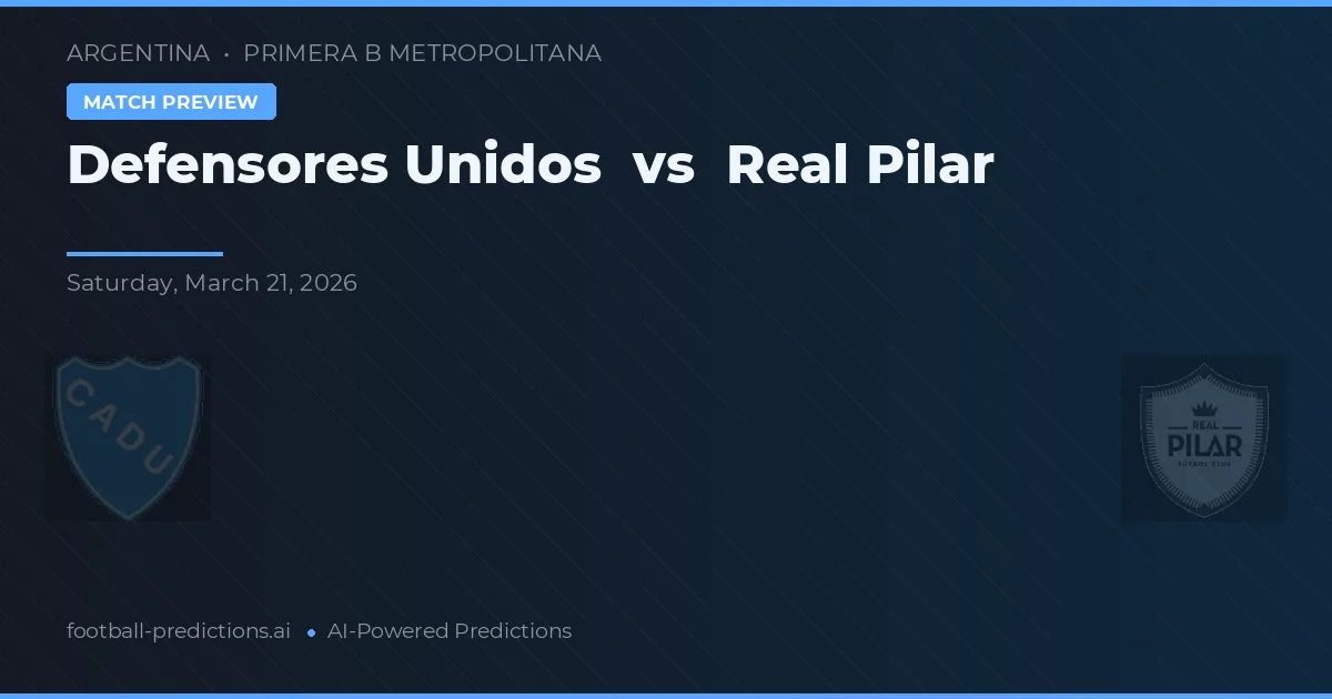 Defensores Unidos vs Real Pilar — pronostic și avancronică meci