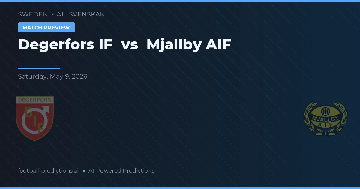 Degerfors IF vs Mjällby AIF — pronostic și avancronică meci