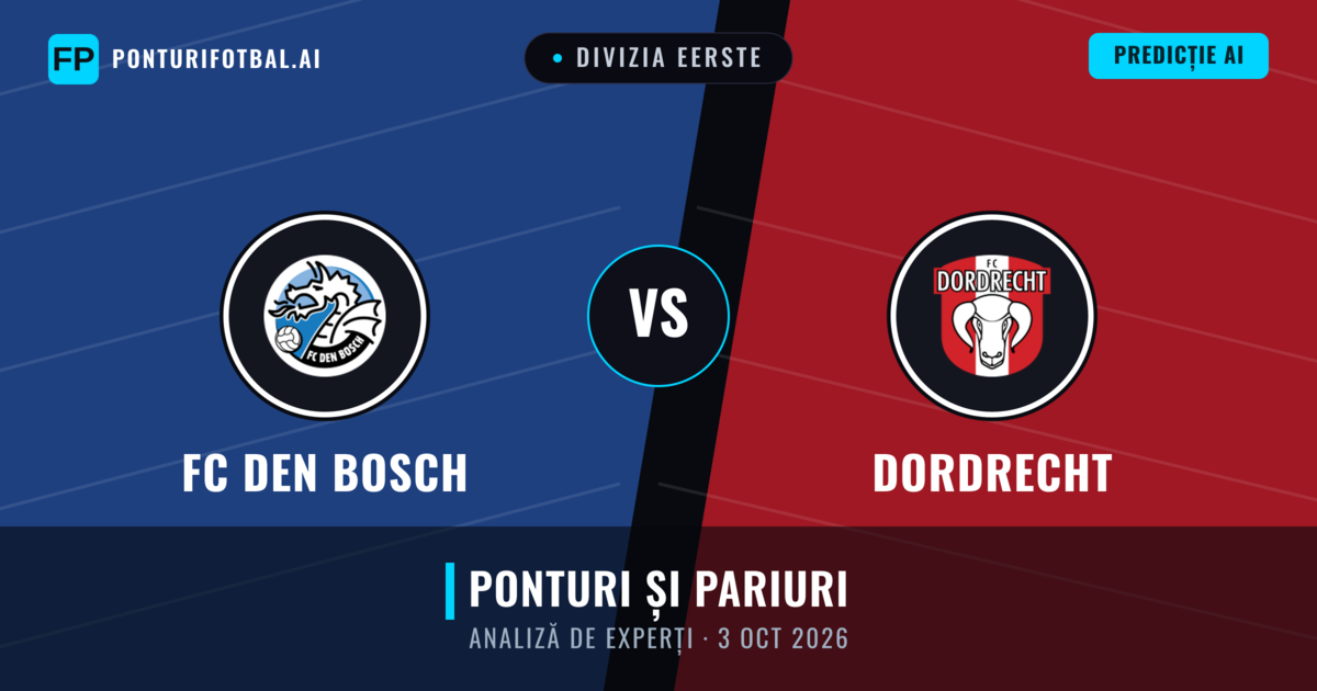 FC Den Bosch vs Dordrecht — pronostic și avancronică meci