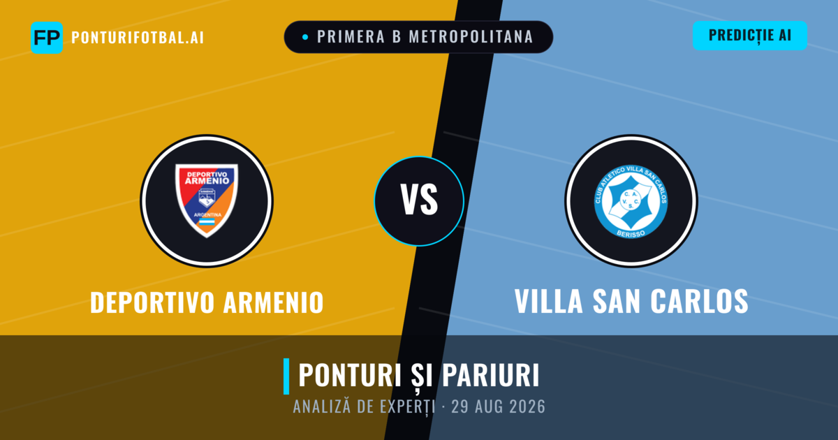 Deportivo Armenio vs Villa San Carlos — pronostic și avancronică meci