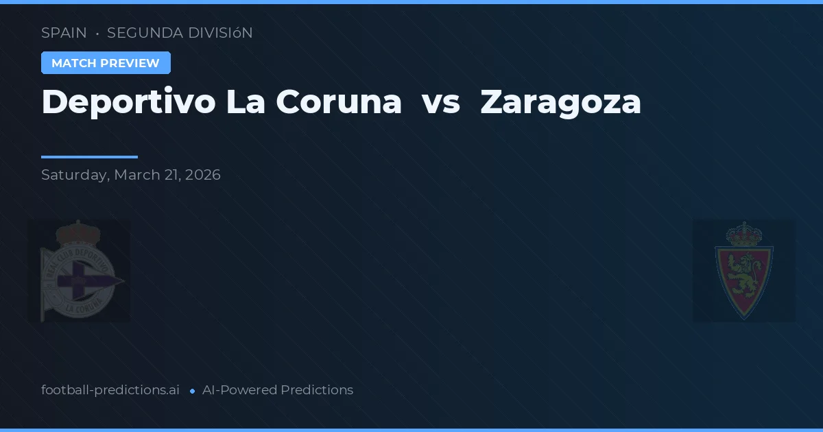 Deportivo La Coruña vs Zaragoza — pronostic și avancronică meci