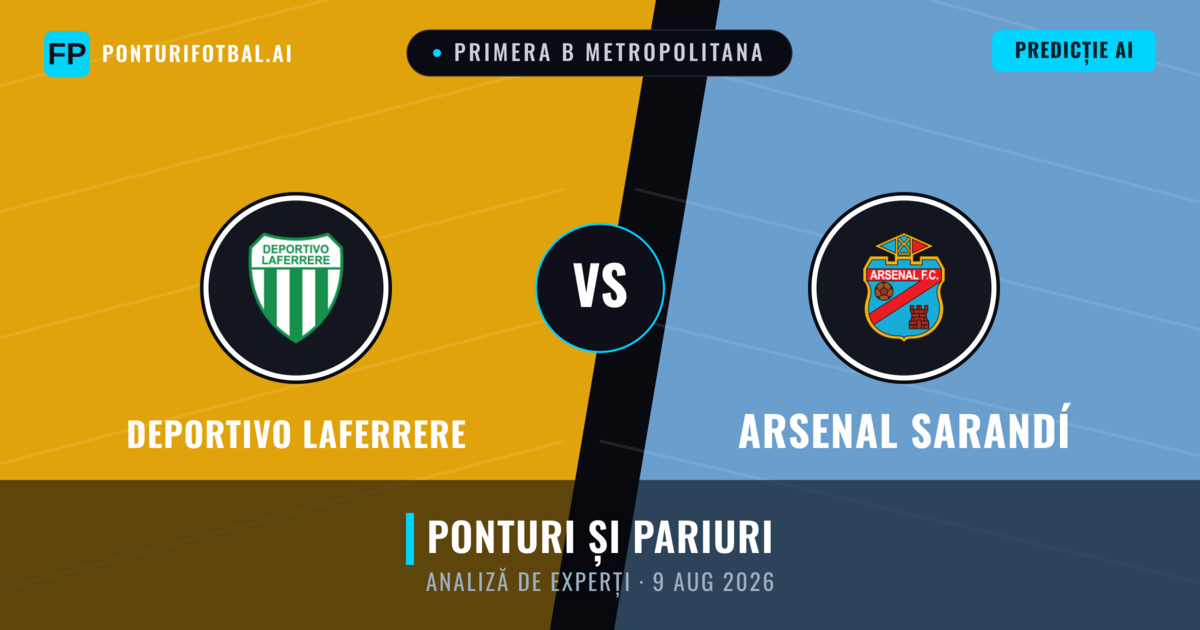 Deportivo Laferrere vs Arsenal Sarandí — pronostic și avancronică meci