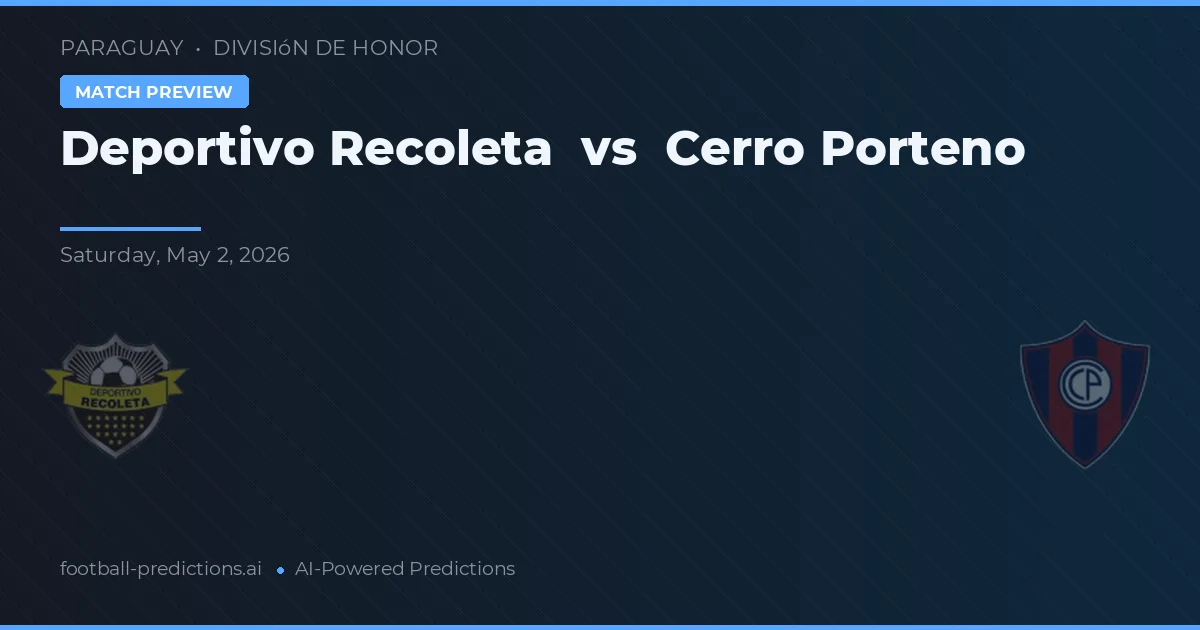 Deportivo Recoleta vs Cerro Porteño — pronostic și avancronică meci
