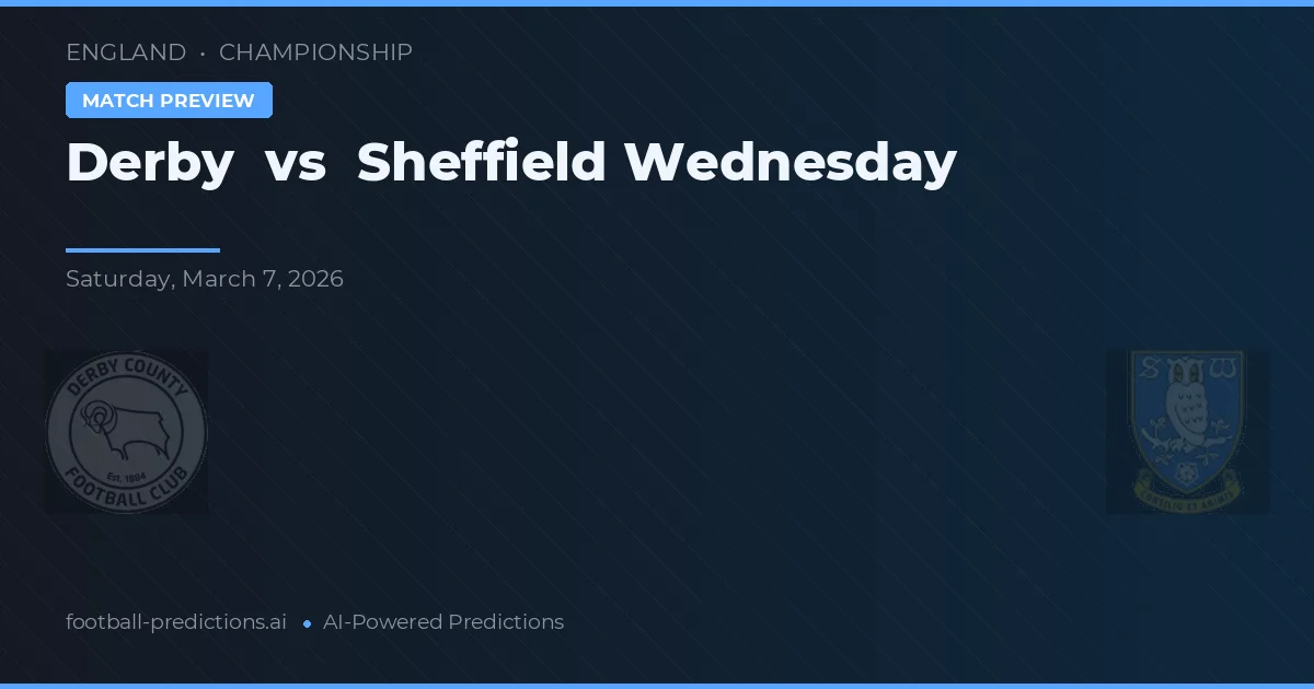 Derby vs Sheffield Wednesday — pronostic și avancronică meci