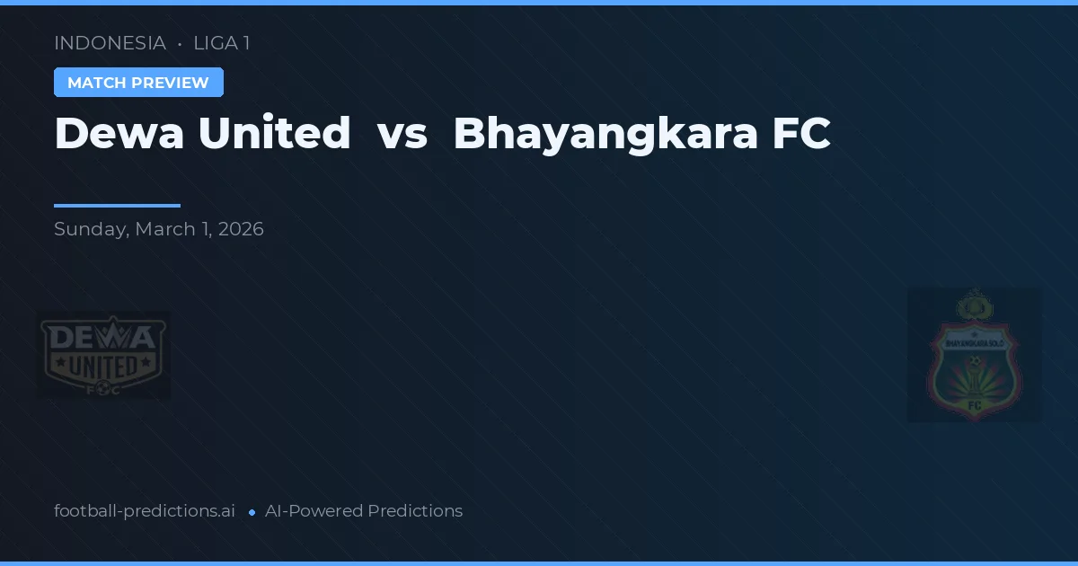 Dewa United vs Bhayangkara FC — pronostic și avancronică meci