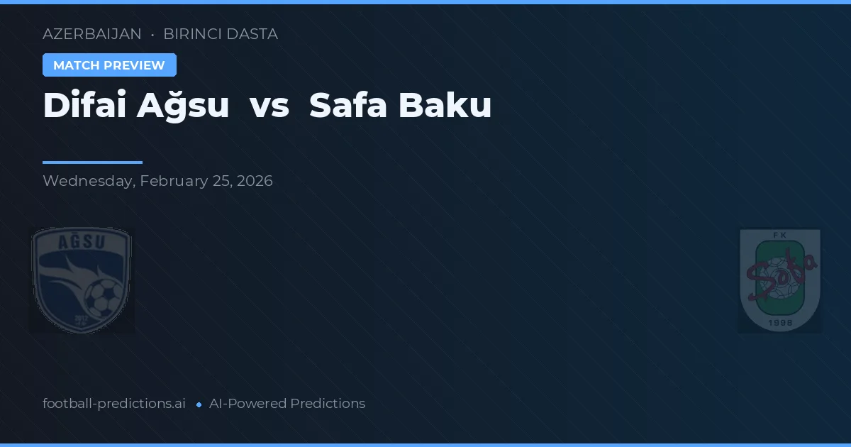 Difai Ağsu vs Safa Baku — pronostic și avancronică meci