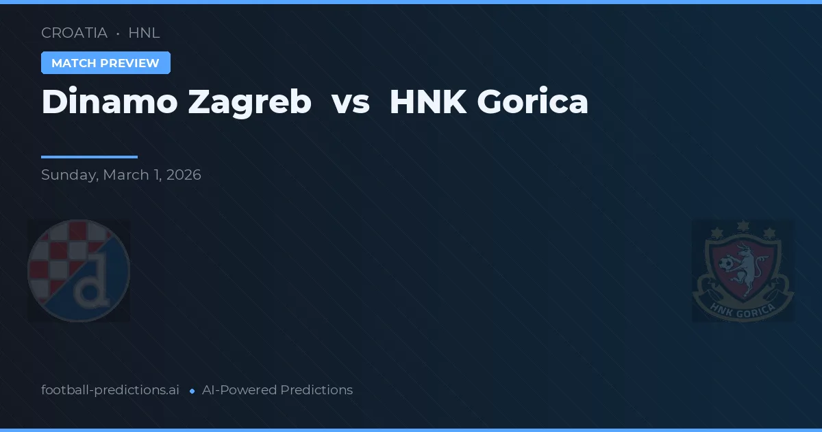 Dinamo Zagreb vs HNK Gorica — pronostic și avancronică meci