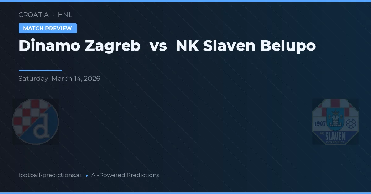 Dinamo Zagreb vs NK Slaven Belupo — pronostic și avancronică meci