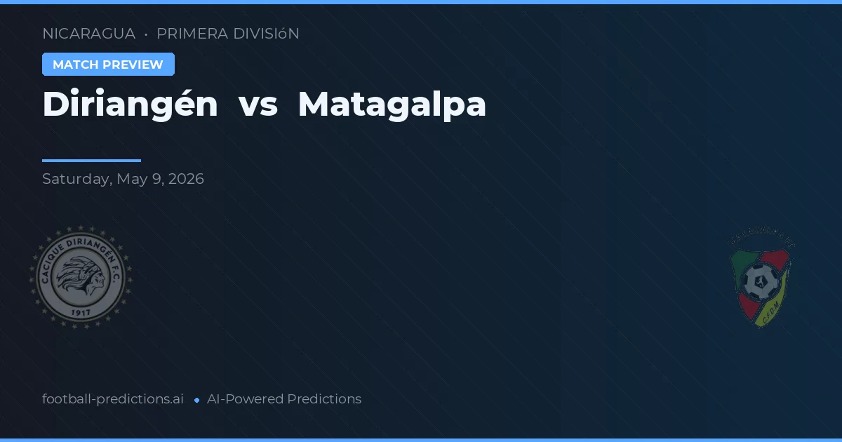 Diriangén vs Matagalpa — pronostic și avancronică meci