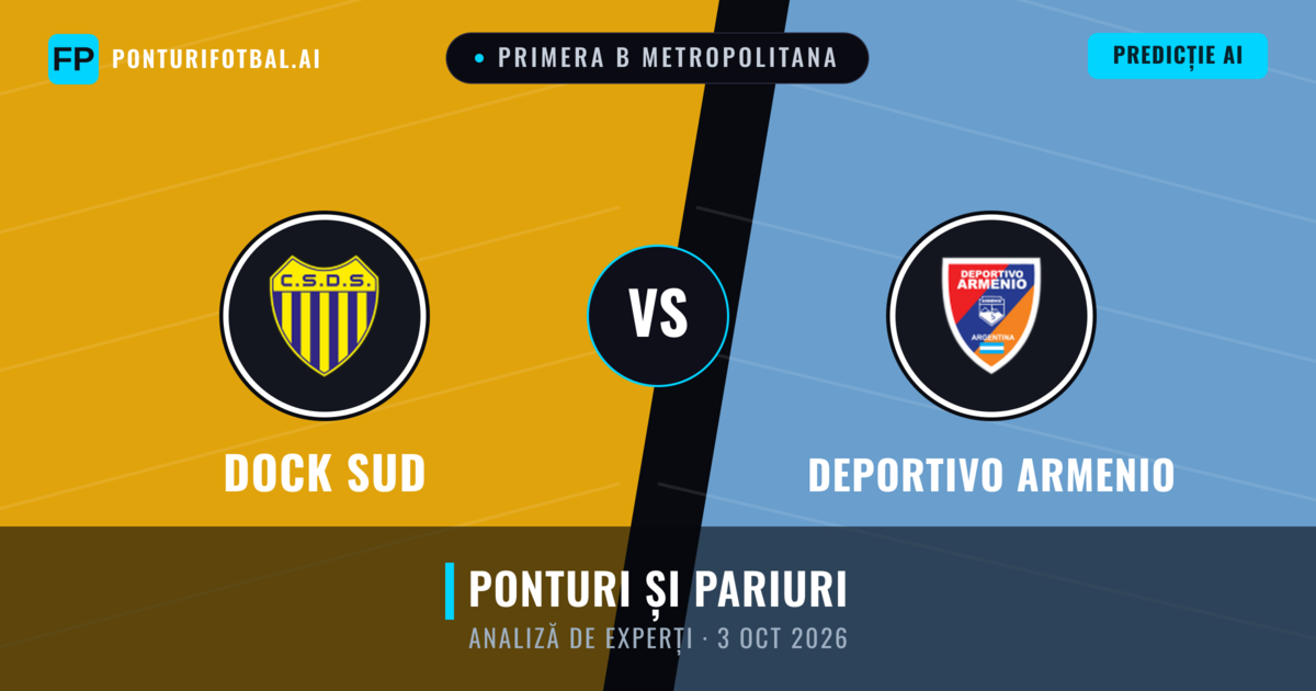 Dock Sud vs Deportivo Armenio — pronostic și avancronică meci