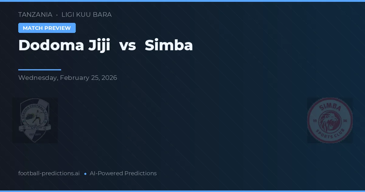 Dodoma Jiji vs Simba — pronostic și avancronică meci