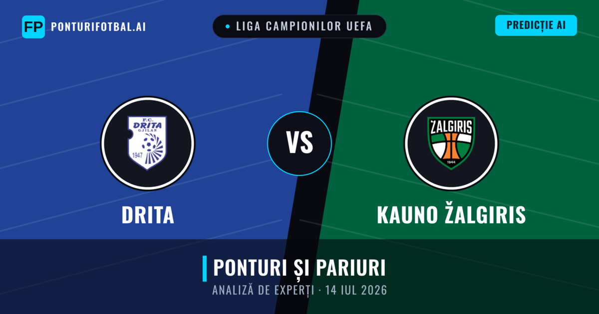 Drita vs Kauno Žalgiris — pronostic și avancronică meci