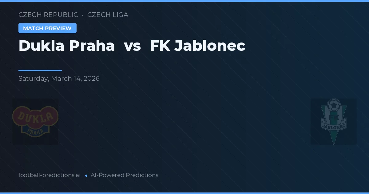Dukla Praha vs FK Jablonec — pronostic și avancronică meci