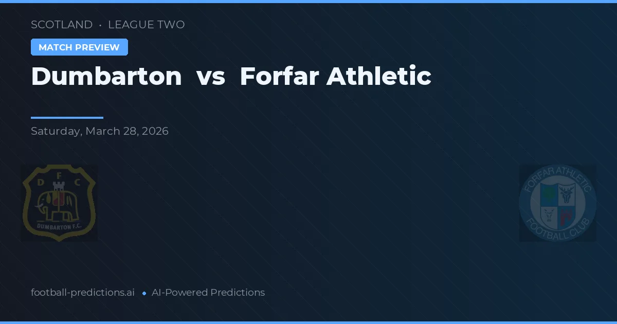 Dumbarton vs Forfar Athletic — pronostic și avancronică meci