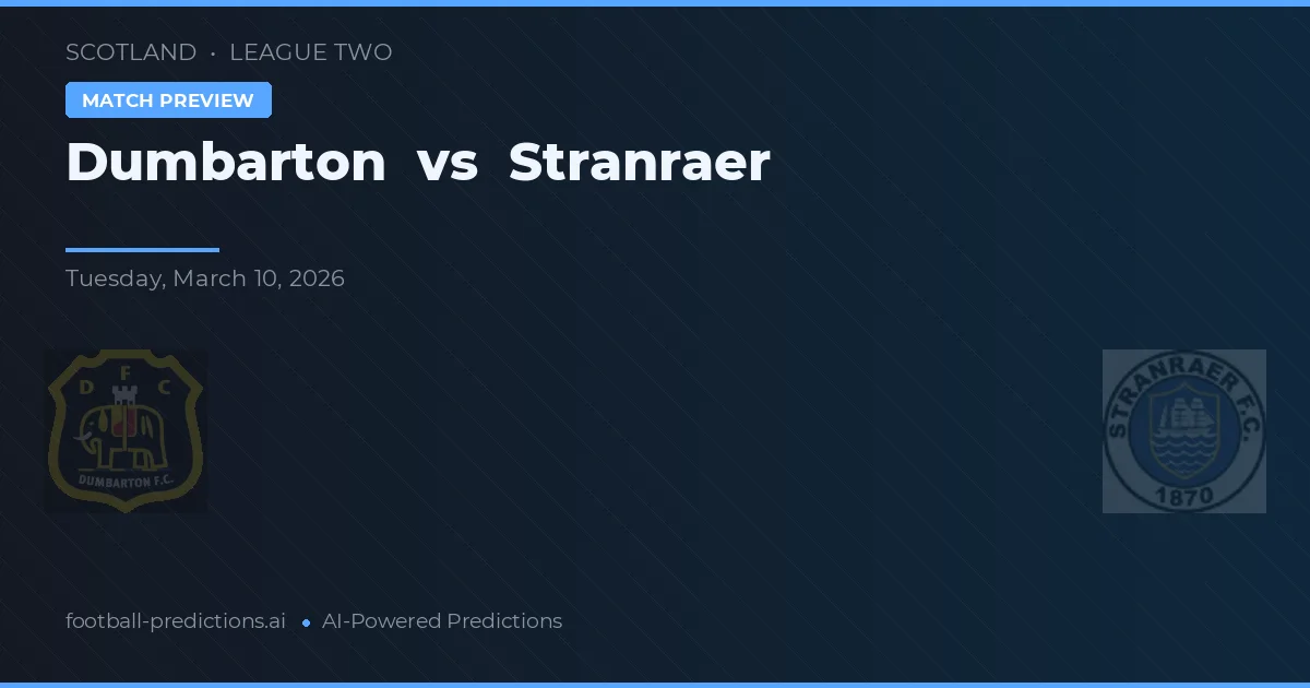 Dumbarton vs Stranraer — pronostic și avancronică meci