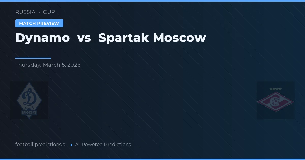 Dynamo vs Spartak Moscova — pronostic și avancronică meci