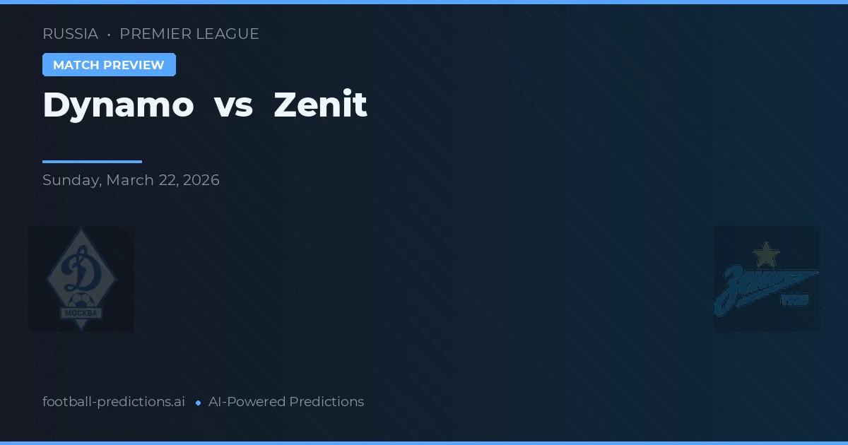 Dynamo vs Zenit — pronostic și avancronică meci
