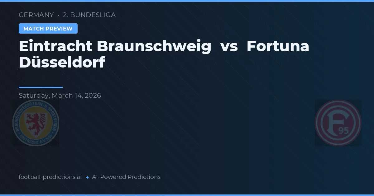 Eintracht Braunschweig vs Fortuna Düsseldorf — pronostic și avancronică meci