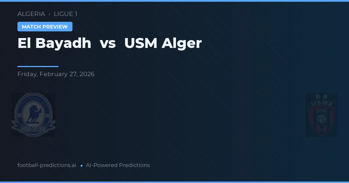 El Bayadh vs USM Alger — pronostic și avancronică meci