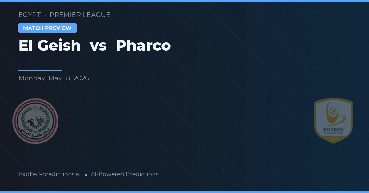 El Geish vs Pharco — pronostic și avancronică meci