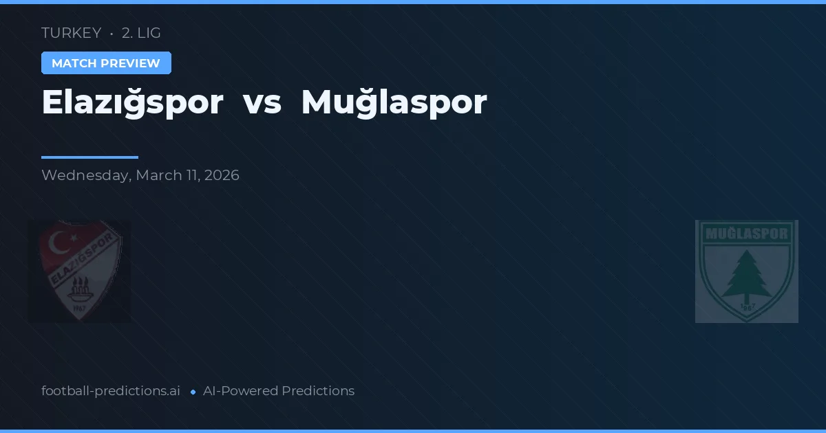 Elazığspor vs Muğlaspor — pronostic și avancronică meci