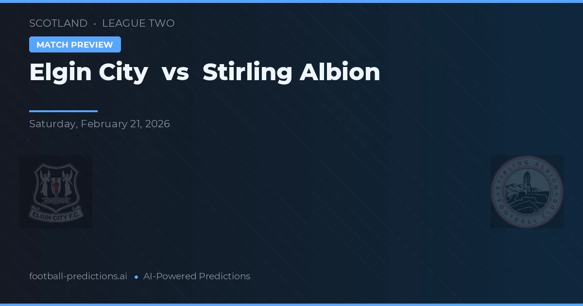 Elgin City vs Stirling Albion — pronostic și avancronică meci