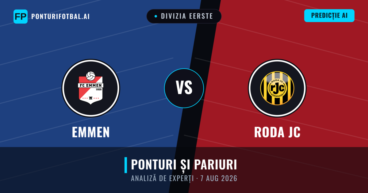 Emmen vs Roda JC — pronostic și avancronică meci