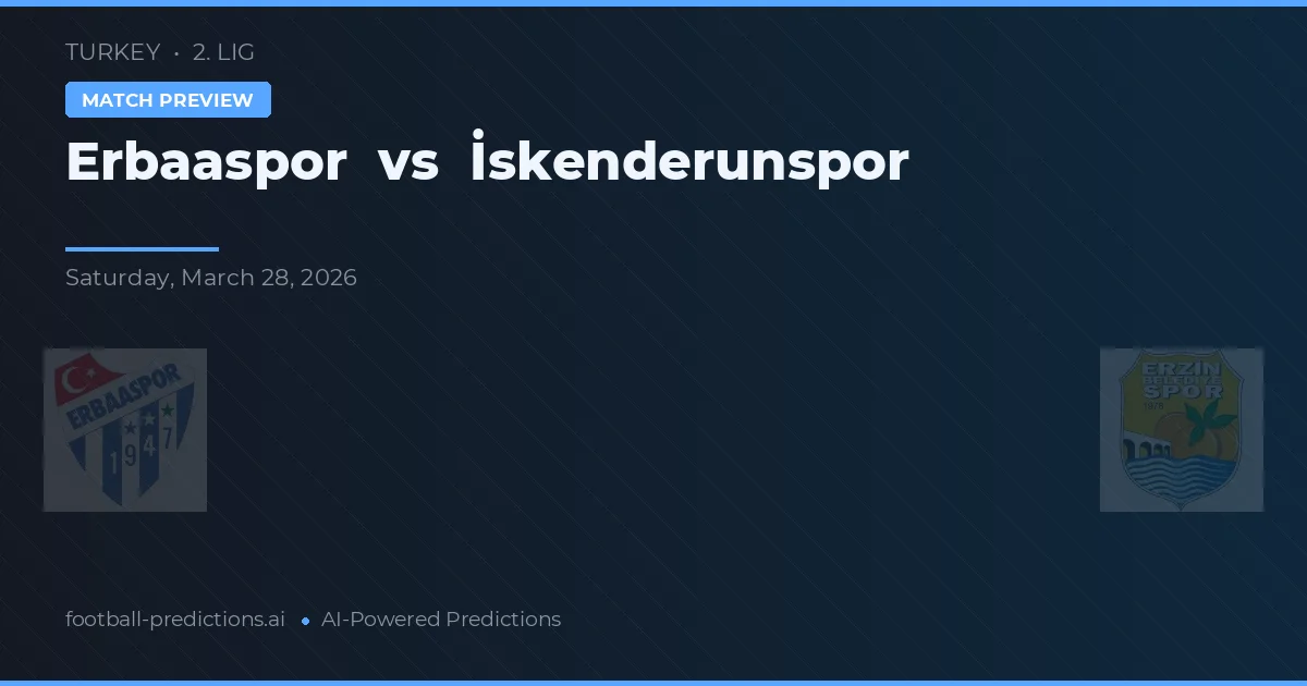 Erbaaspor vs İskenderunspor — pronostic și avancronică meci