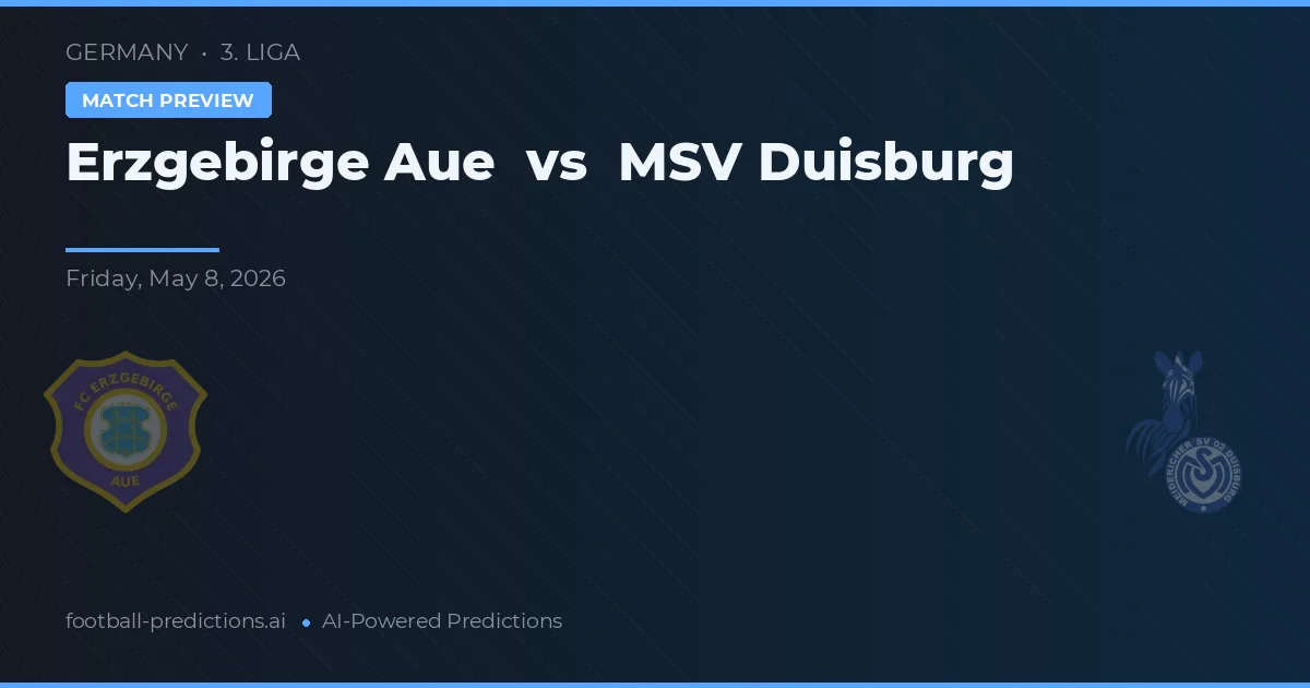 Erzgebirge Aue vs MSV Duisburg — pronostic și avancronică meci