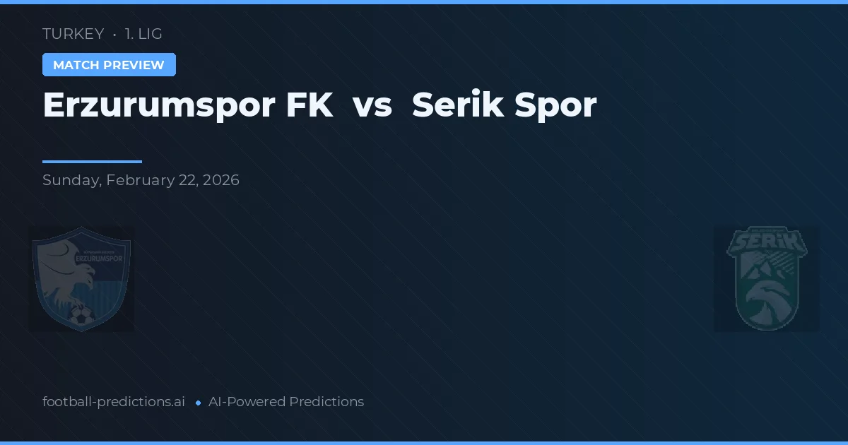 Erzurumspor FK vs Serik Spor — pronostic și avancronică meci