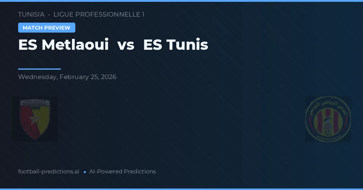 ES Metlaoui vs ES Tunis — pronostic și avancronică meci