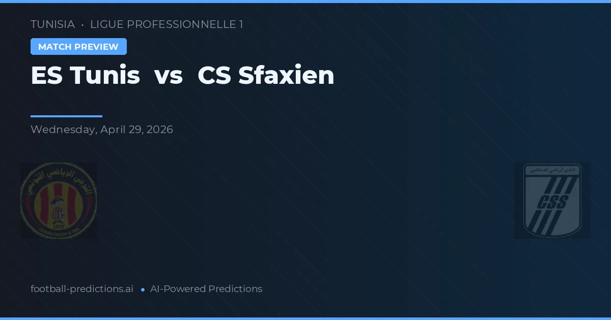 ES Tunis vs CS Sfaxien — pronostic și avancronică meci