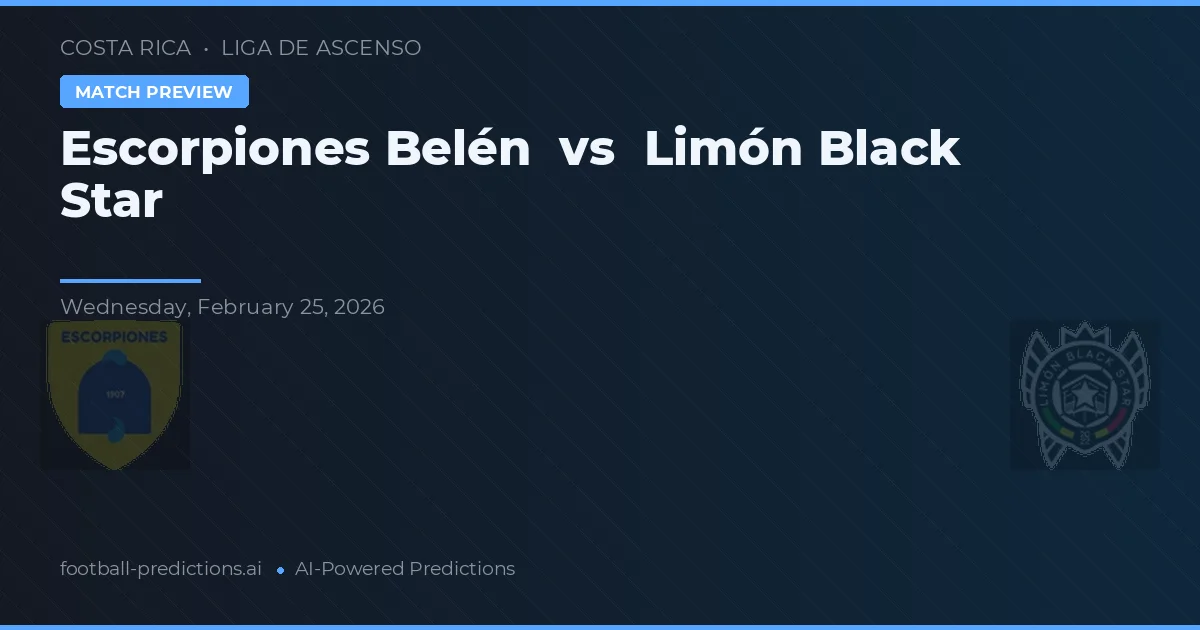 Escorpiones Belén vs Limón Black Star — pronostic și avancronică meci