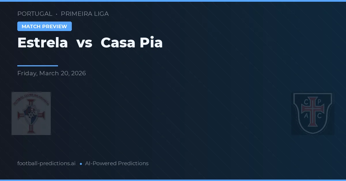 Estrela vs Casa Pia — pronostic și avancronică meci