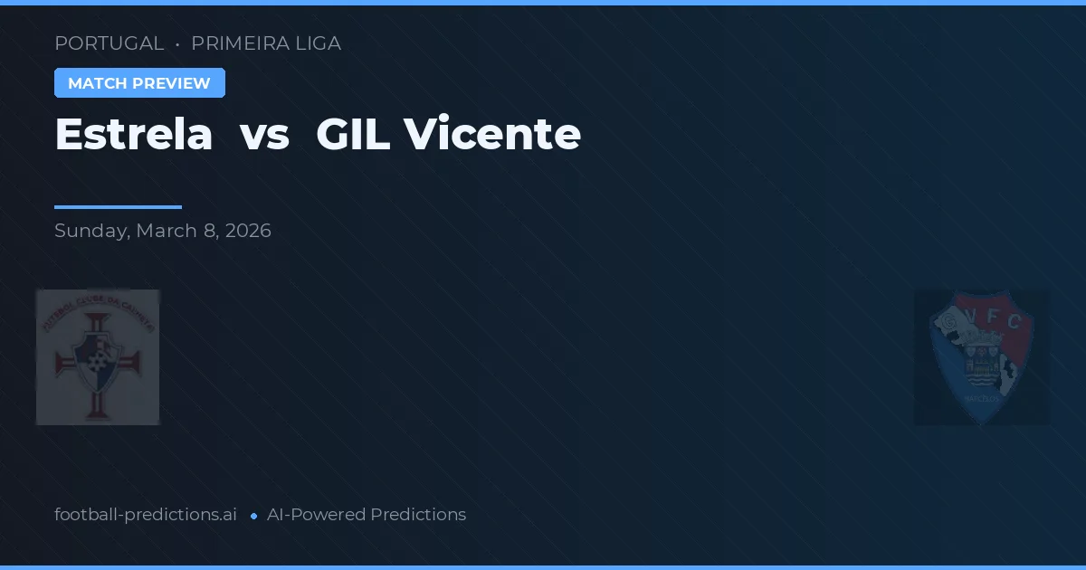 Estrela vs GIL Vicente — pronostic și avancronică meci