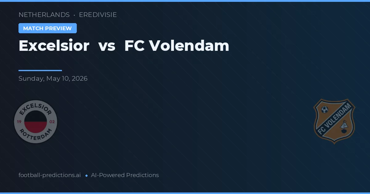 Excelsior vs FC Volendam — pronostic și avancronică meci