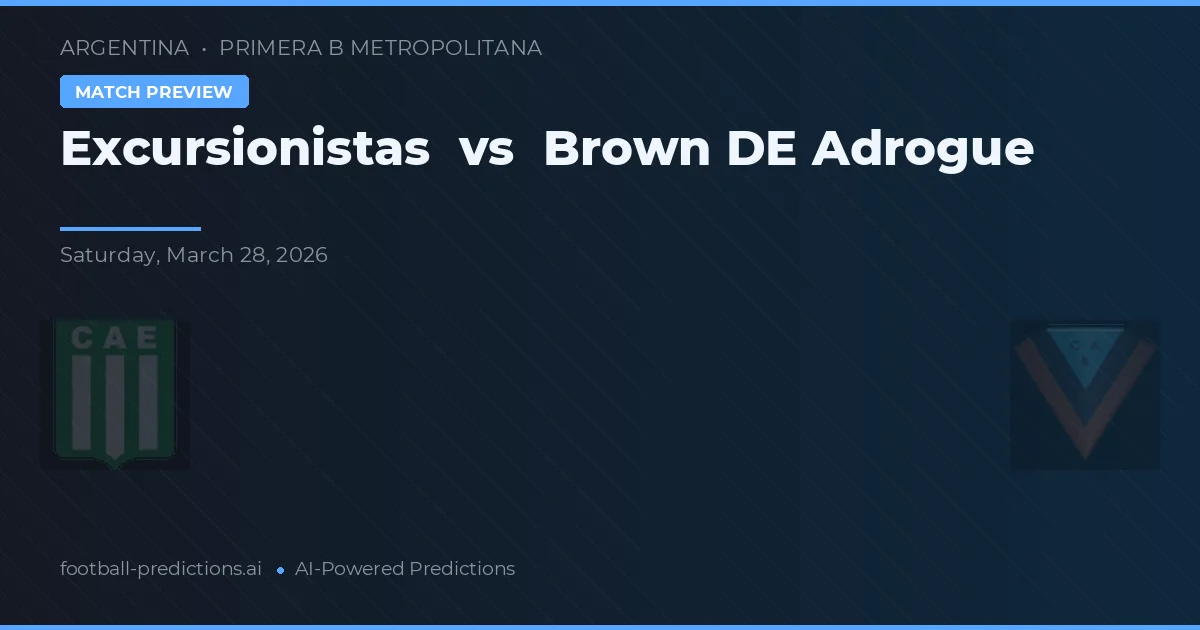 Excursionistas vs Brown de Adrogué — pronostic și avancronică meci