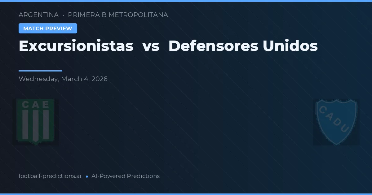 Excursionistas vs Defensores Unidos — pronostic și avancronică meci