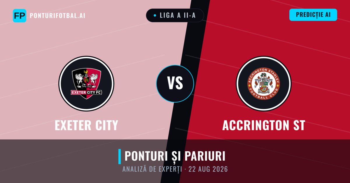 Exeter City vs Accrington ST — pronostic și avancronică meci