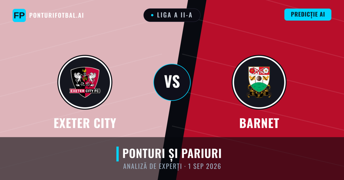 Exeter City vs Barnet — pronostic și avancronică meci