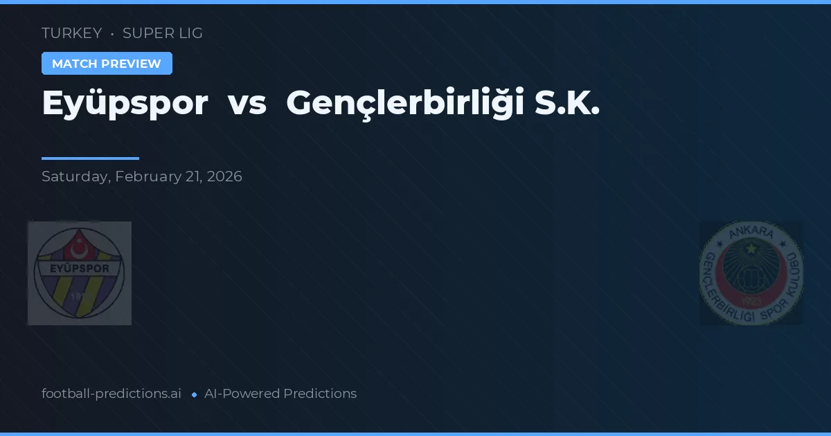 Eyüpspor vs Gençlerbirliği — pronostic și avancronică meci